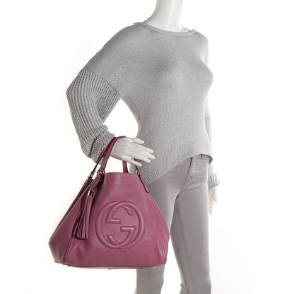 Gucci Pebbled Calfskin Medium Soho Shoulder Bag Fresia Rose 2 of 7
