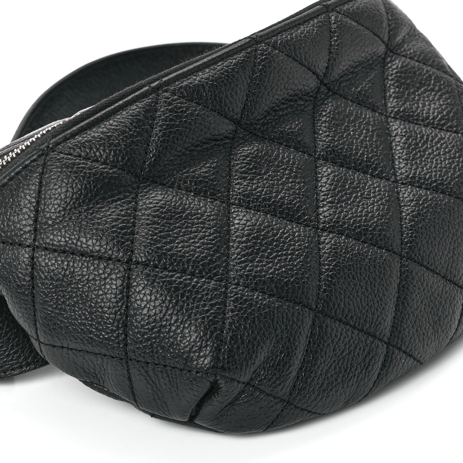 Chanel Grained Calfskin Quilted Waist Belt Bag Black 10 of 11
