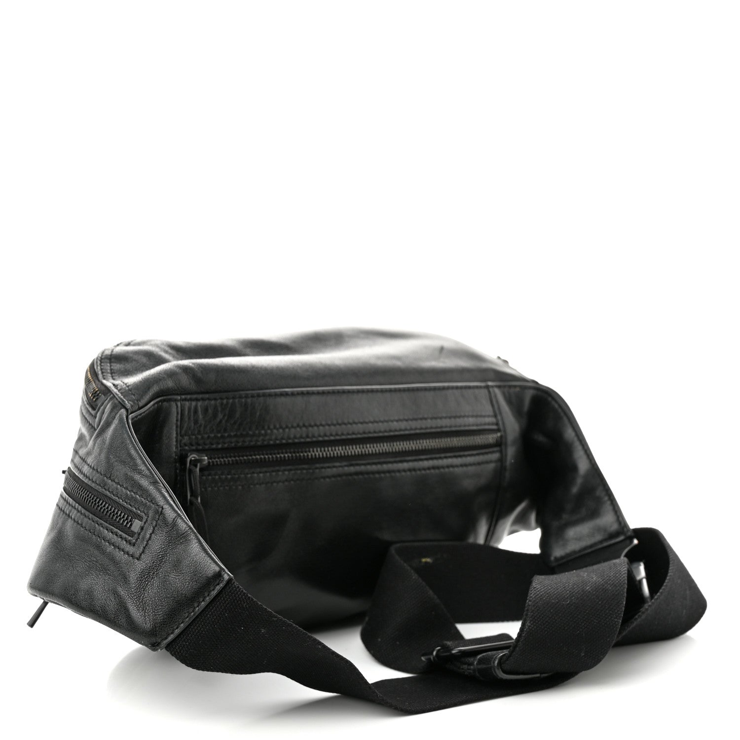 Saint Laurent Lambskin Logo Ripstop Body Belt Bag Black 2 of 12