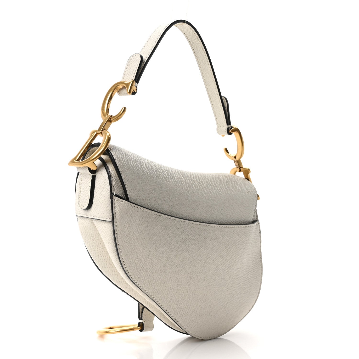 Christian Dior Grained Calfskin Mini Saddle Bag White 3 of 10