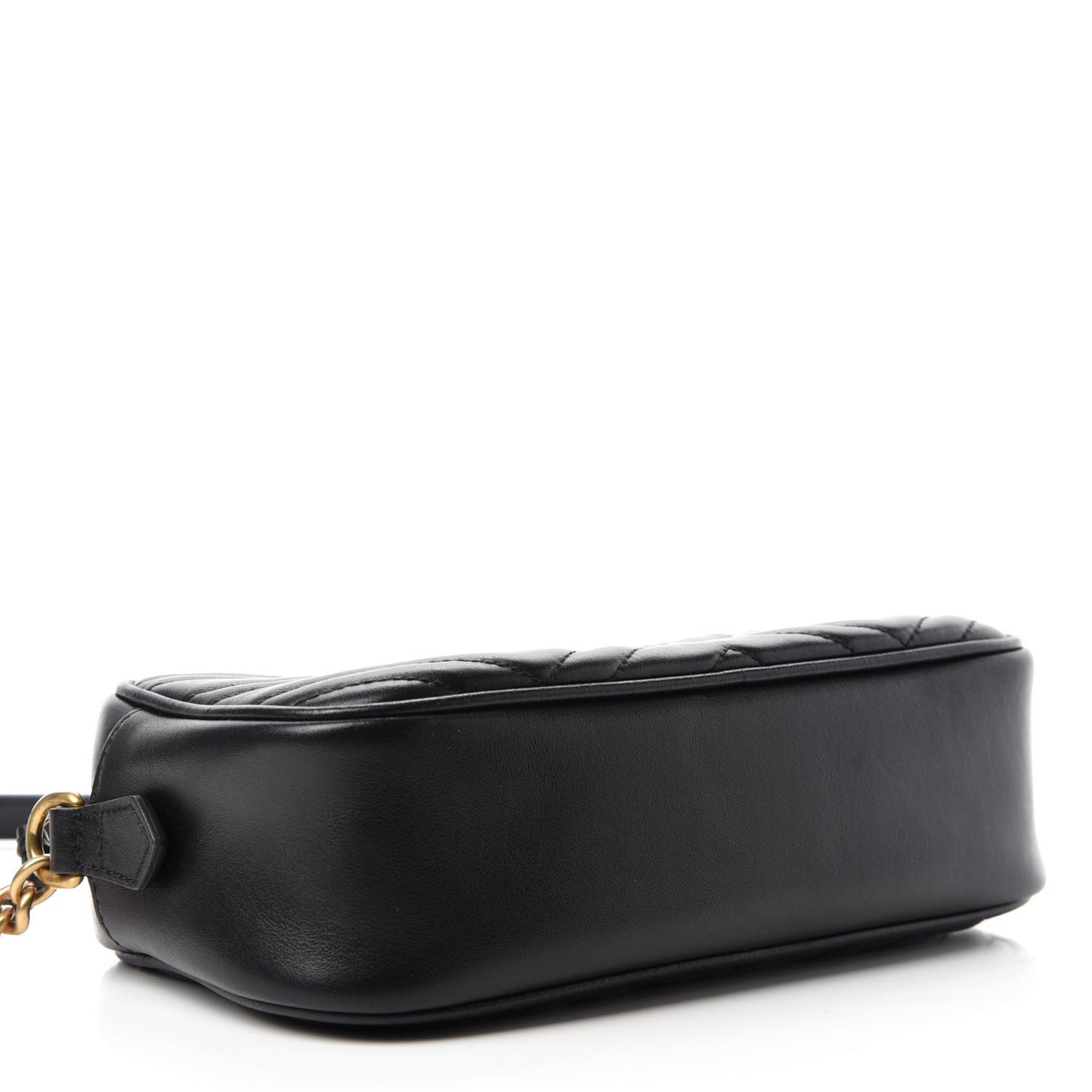 Calfskin Matelasse Small GG Marmont Chain Shoulder Bag Black