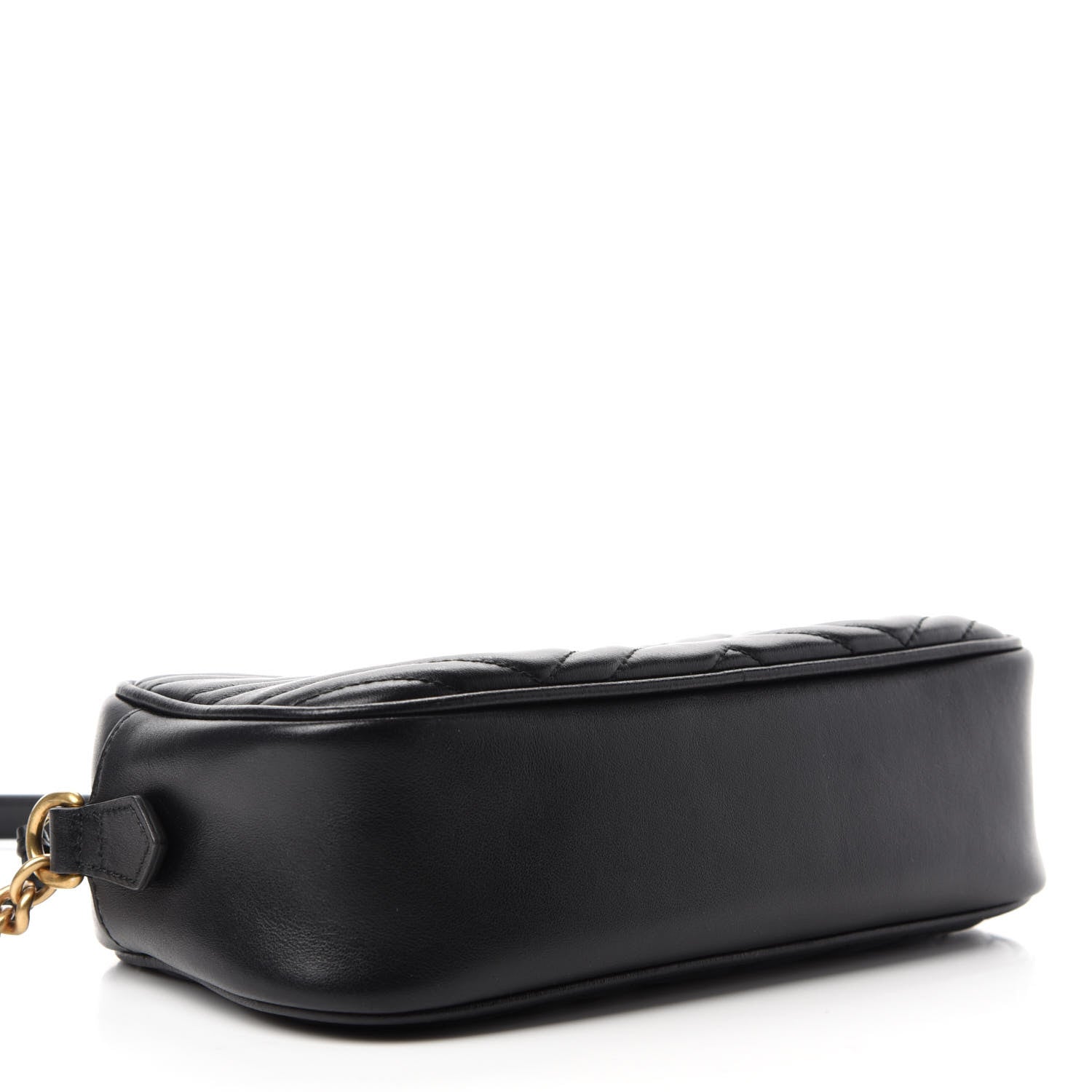 Gucci Calfskin Matelasse Small GG Marmont Chain Shoulder Bag Black 4 of 11