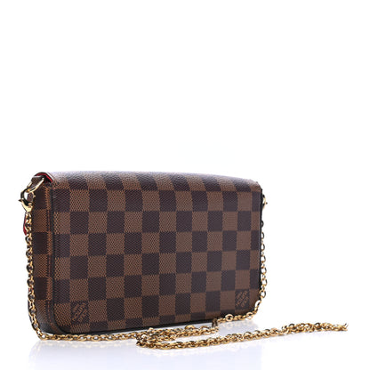 Louis Vuitton Damier Ebene Pochette Felicie Chain Wallet 2 of 6