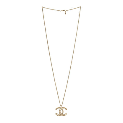 Chanel Pearl CC Pendant Necklace Light Gold 3 of 5