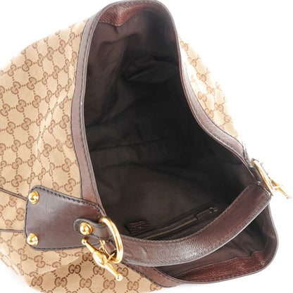 Gucci Monogram Large Jockey Hobo Dark Brown 6 of 8