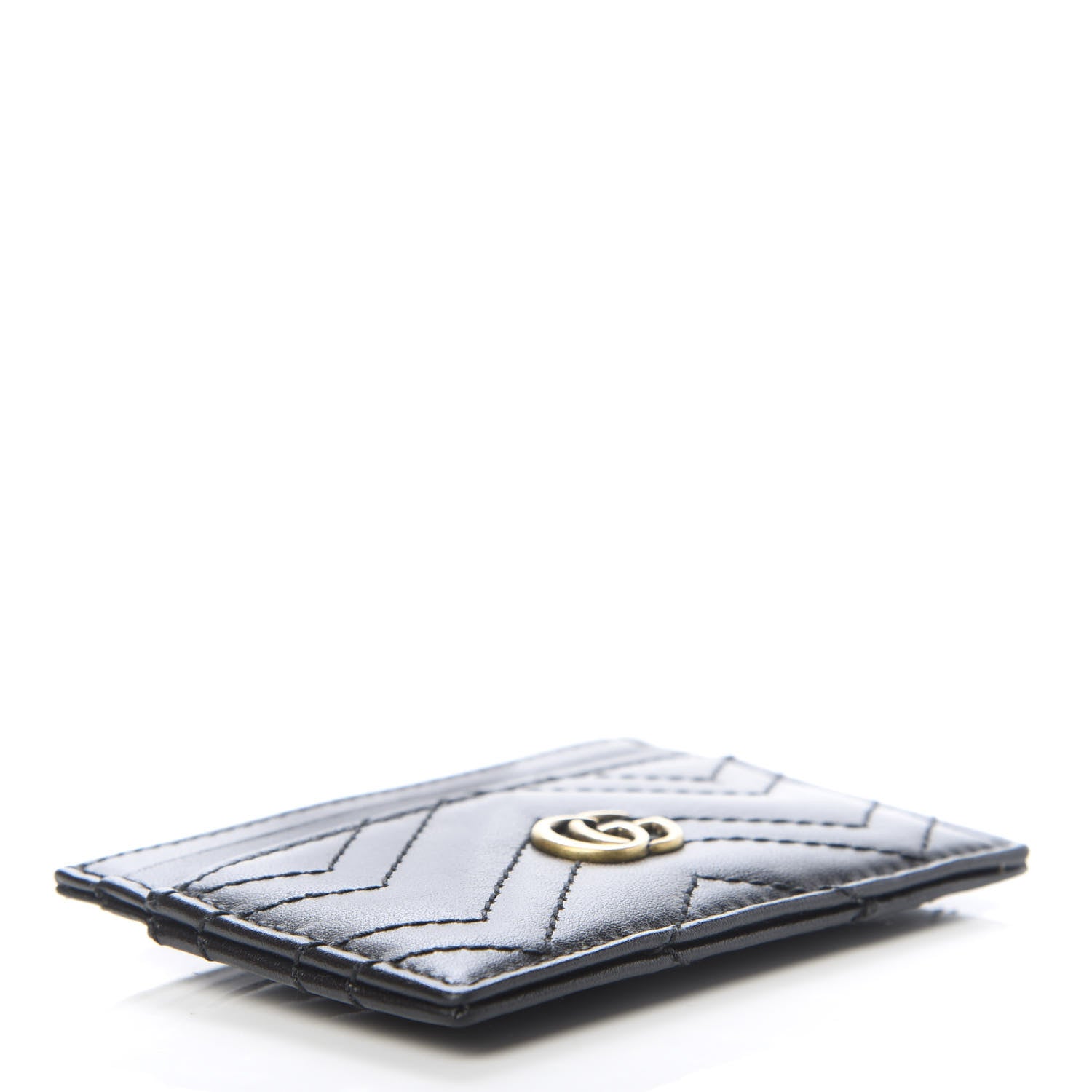 Gucci Calfskin Matelasse GG Marmont Card Holder Black 4 of 6