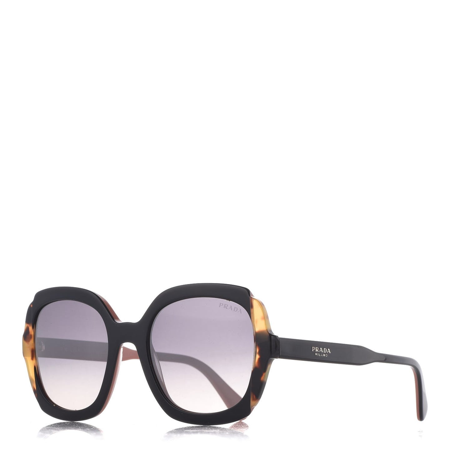 Tortoise Shell Round Sunglasses SPR 16U Black