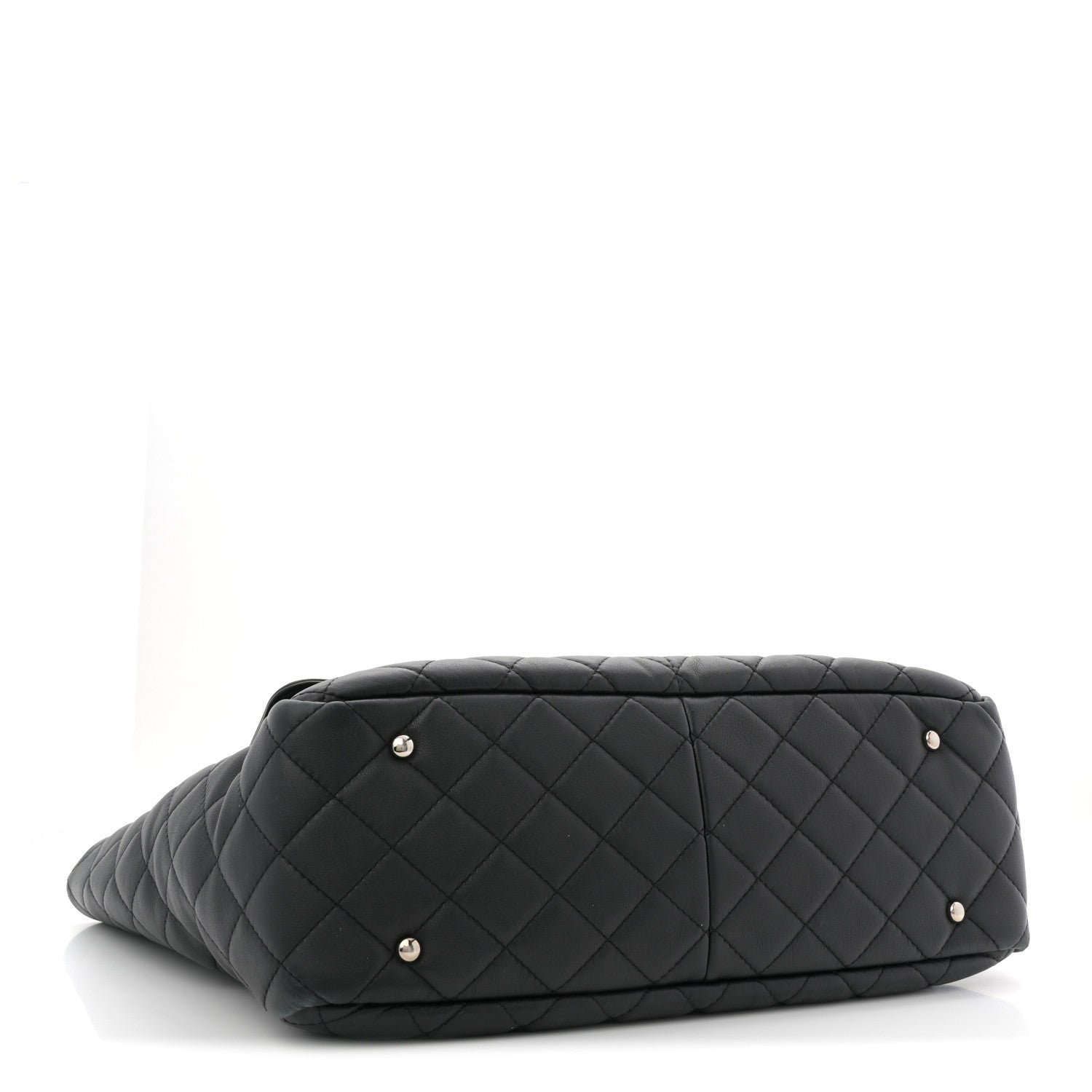 Chanel Calfskin Quilted Ultra Pocket Shopping Tote Black 4 of 12