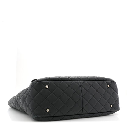 Chanel Calfskin Quilted Ultra Pocket Shopping Tote Black 4 of 12