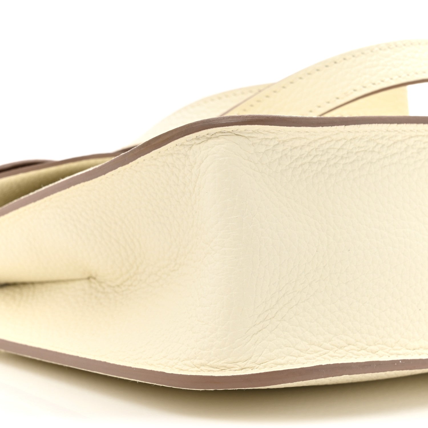 Hermes Taurillon Clemence Verso Halzan 25 Mushroom Beige De Weimar