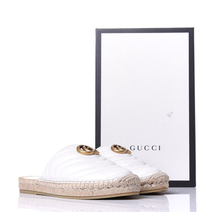 Gucci Nappa Matelasse GG Marmont Espadrille Slippers 38.5 Great White 12 of 12