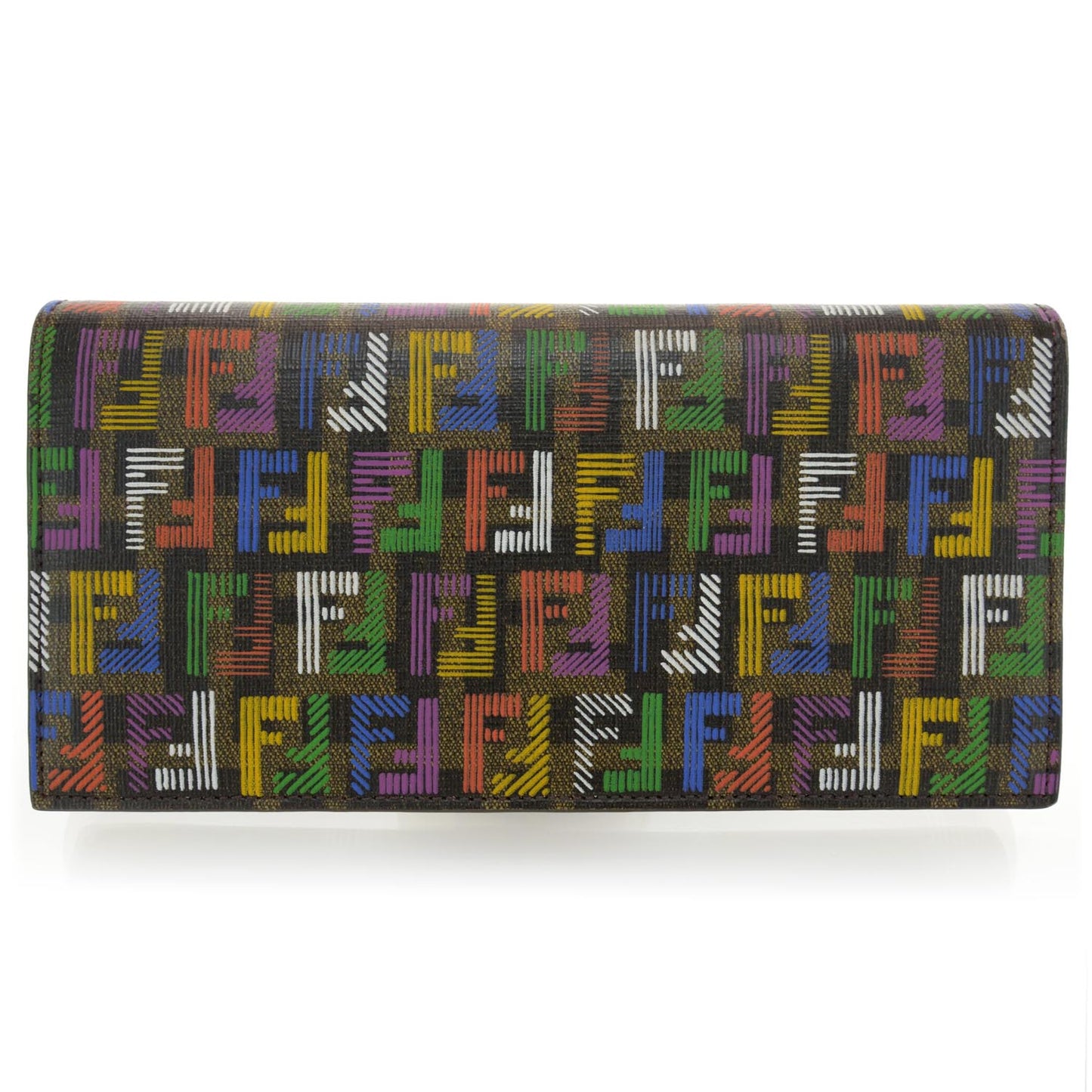 Zucchino Spalmati FF Multicolor Continental Flap Wallet Tobacco Multicolor