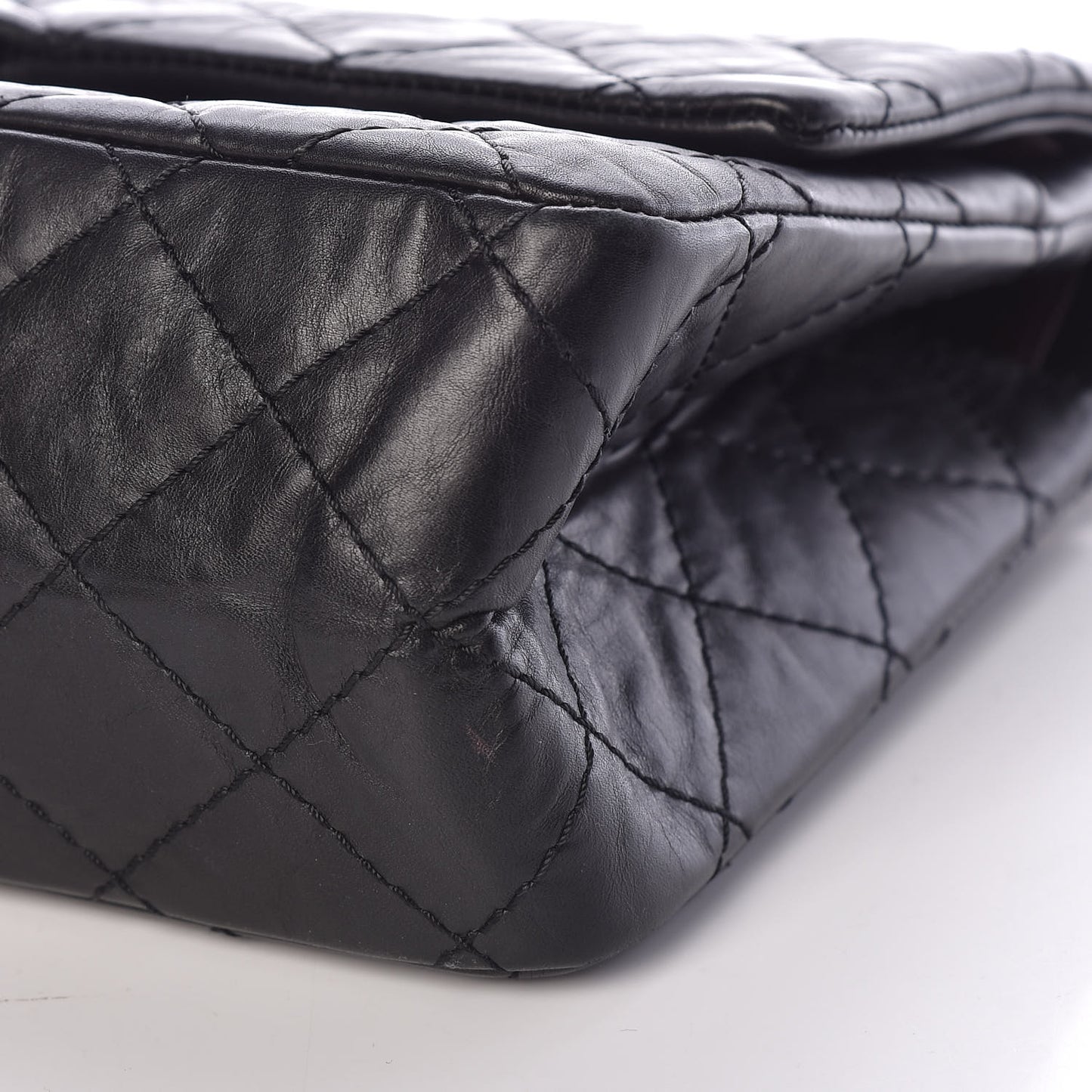 Aged Calfskin Quilted 2.55 Reissue 226 Flap Black
