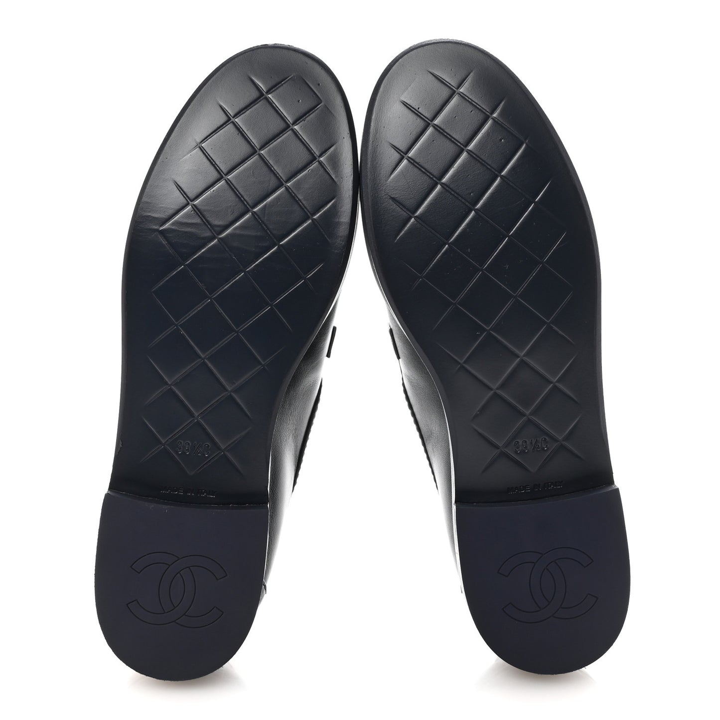 Lambskin Quilted CC Turnlock Loafers 38.5 Navy