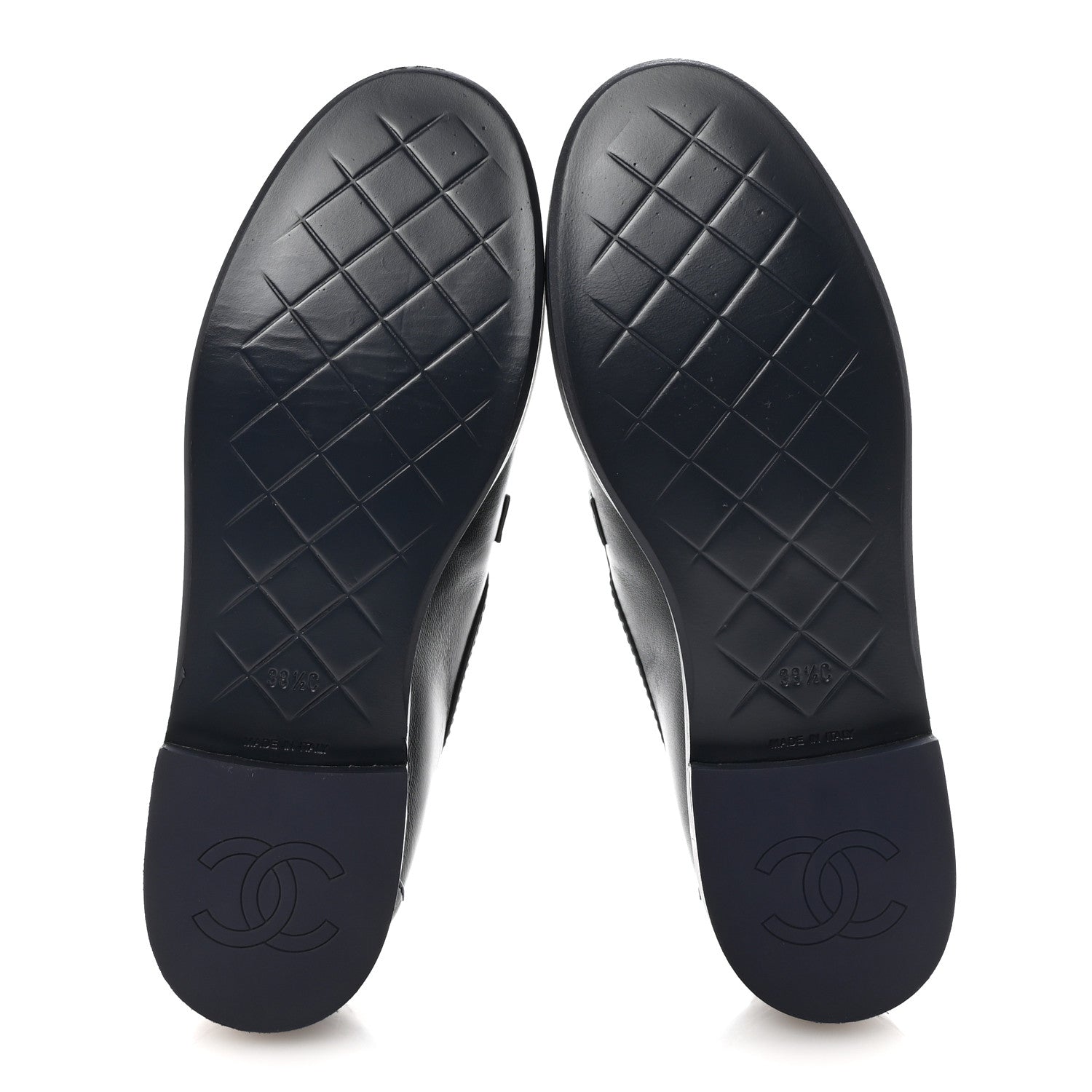 Chanel Lambskin Quilted CC Turnlock Loafers 38.5 Navy 6 of 9