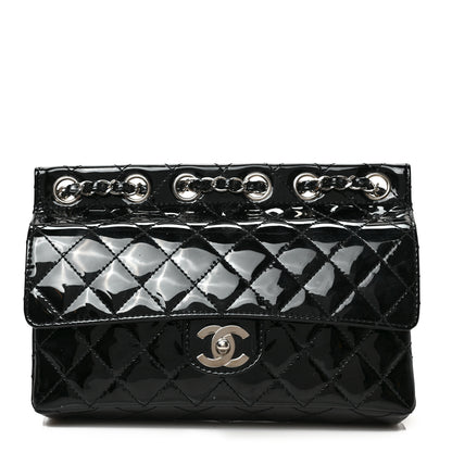Chanel Patent Quilted Medium Diagonal CC Flap Black 1 of 9