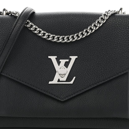 Louis Vuitton Soft Calfskin Mylockme Chain Bag BB Black 6 of 8