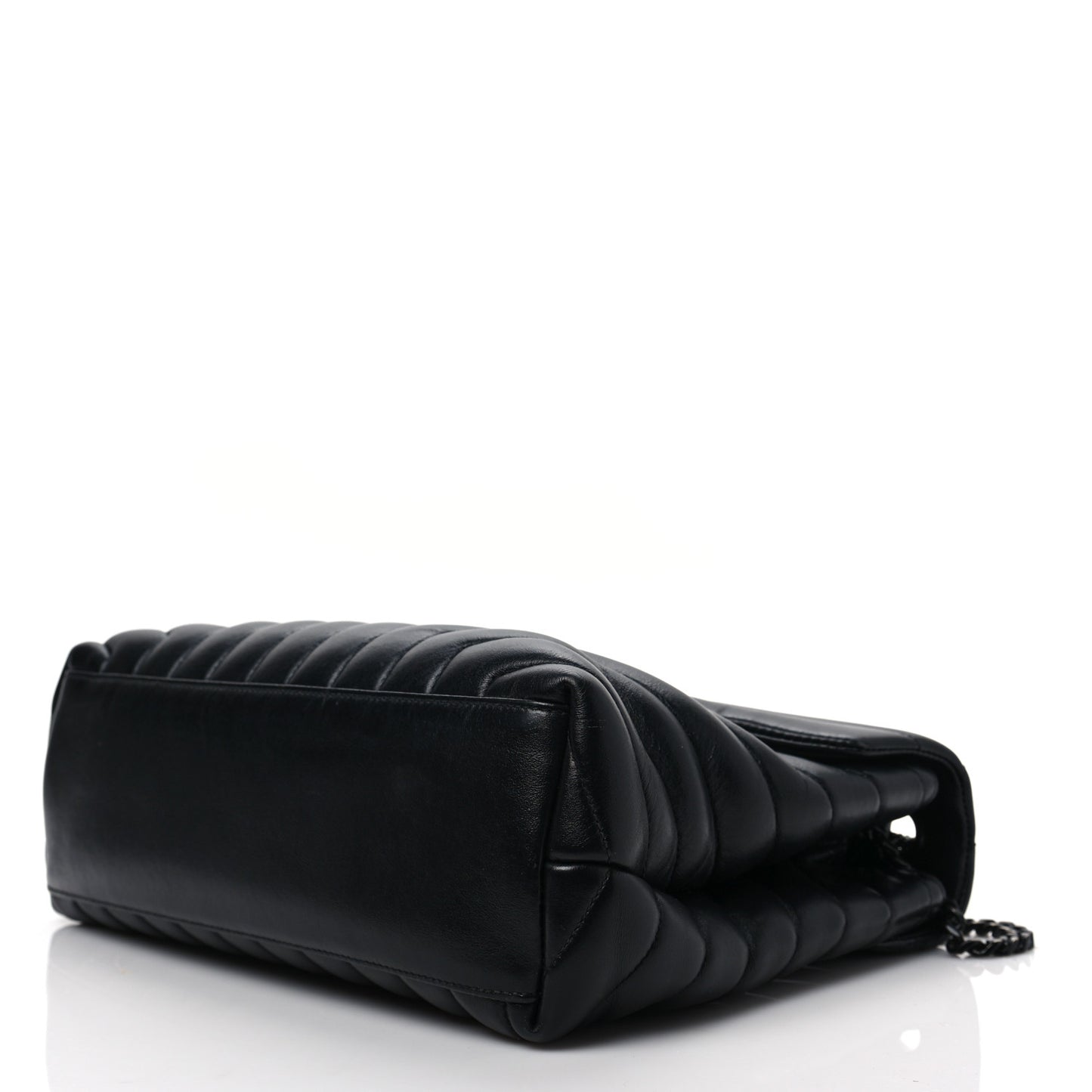 Calfskin Y Quilted Monogram Monochrome Medium Loulou Chain Satchel Black