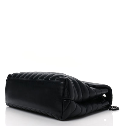 Saint Laurent Calfskin Y Quilted Monogram Monochrome Medium Loulou Chain Satchel Black 6 of 8