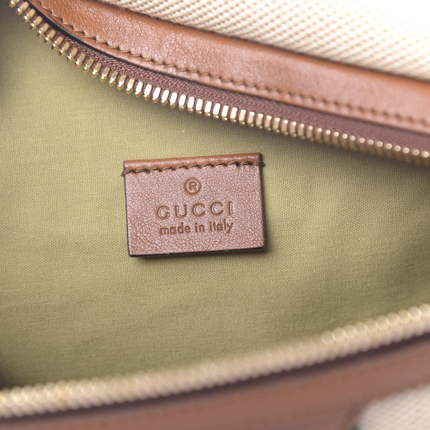 Gucci Vintage Canvas Web Belt Bag Sand Cuir 6 of 10