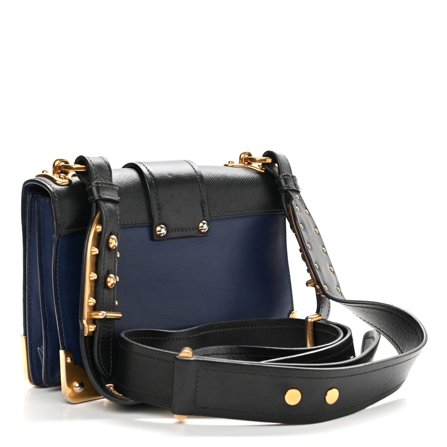 City Calf Saffiano Cahier Bag Bluette Black