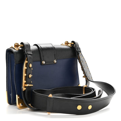 Prada City Calf Saffiano Cahier Bag Bluette Black 2 of 12