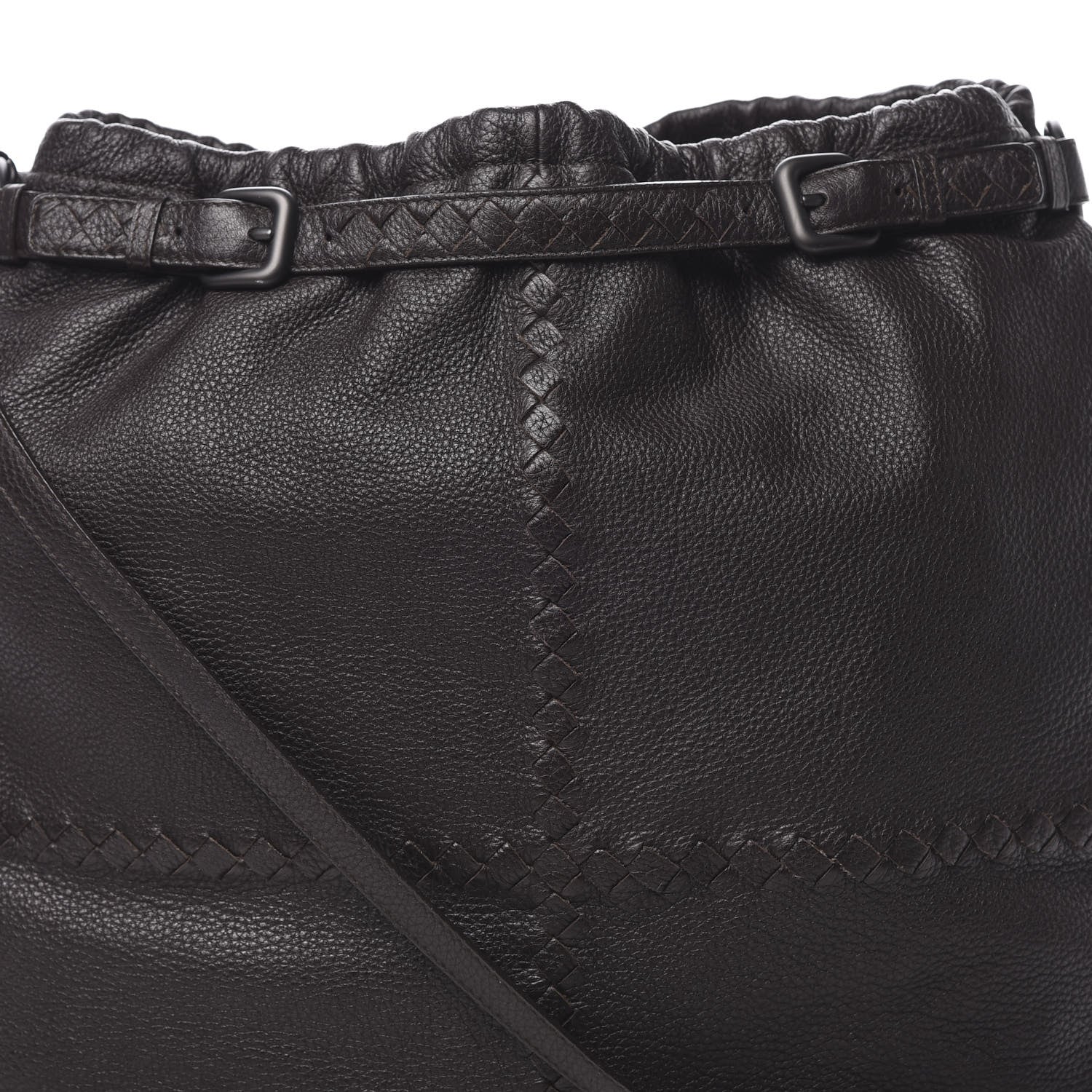 Bottega Veneta Washed Cervo Deerskin Intrecciato Bering Hobo Ebano 8 of 11