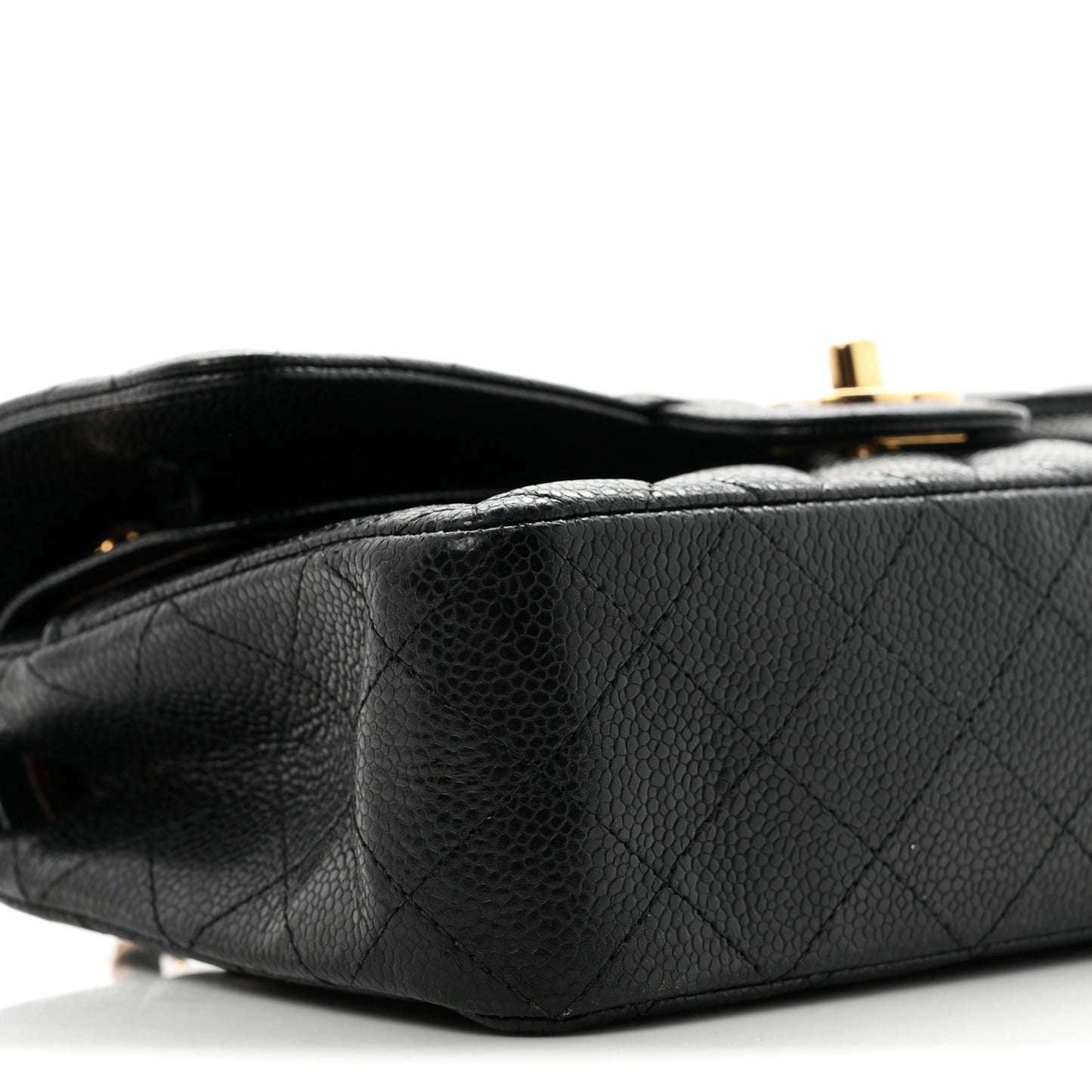 Caviar Quilted Small Double Flap Black