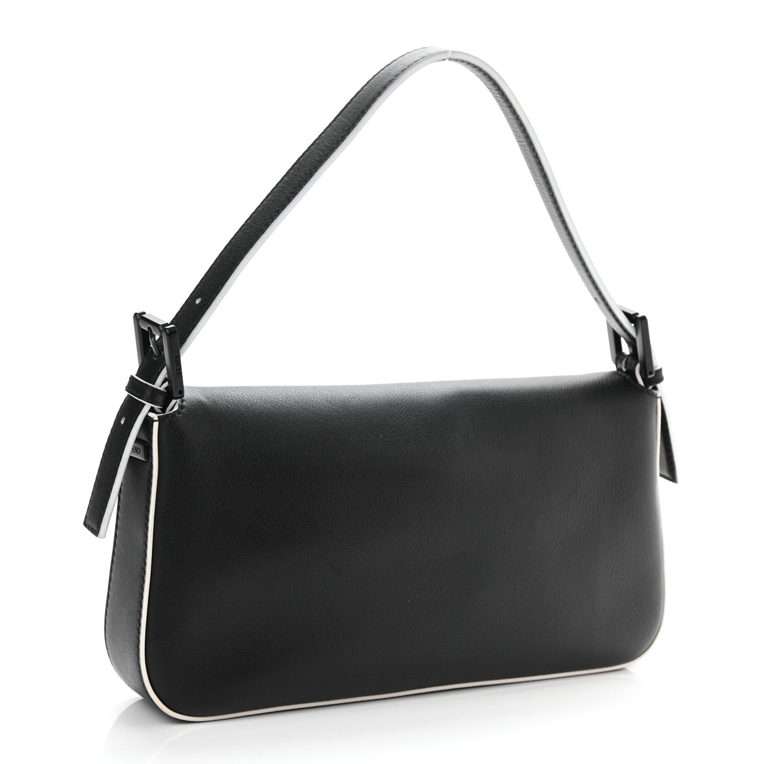 Fendi Vitello Dolce Elite Monster Eyes Bi-Color Baguette Black Yellow 3 of 8
