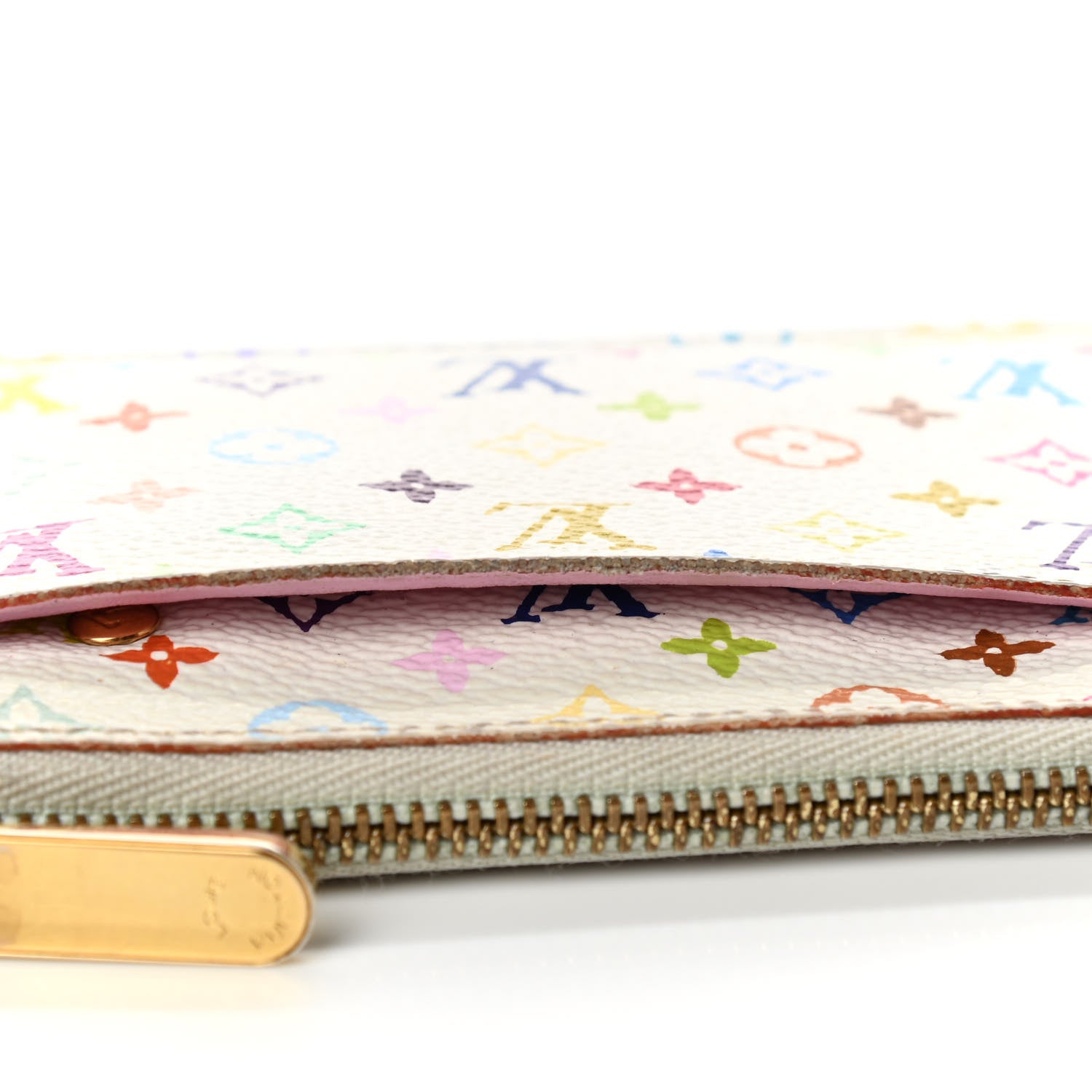 Louis Vuitton Monogram Multicolor Key Pouch White Litchi 9 of 11