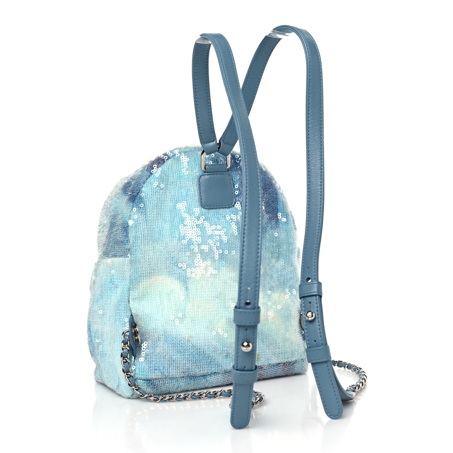 Sequin Tri-color Waterfall Backpack Light Blue