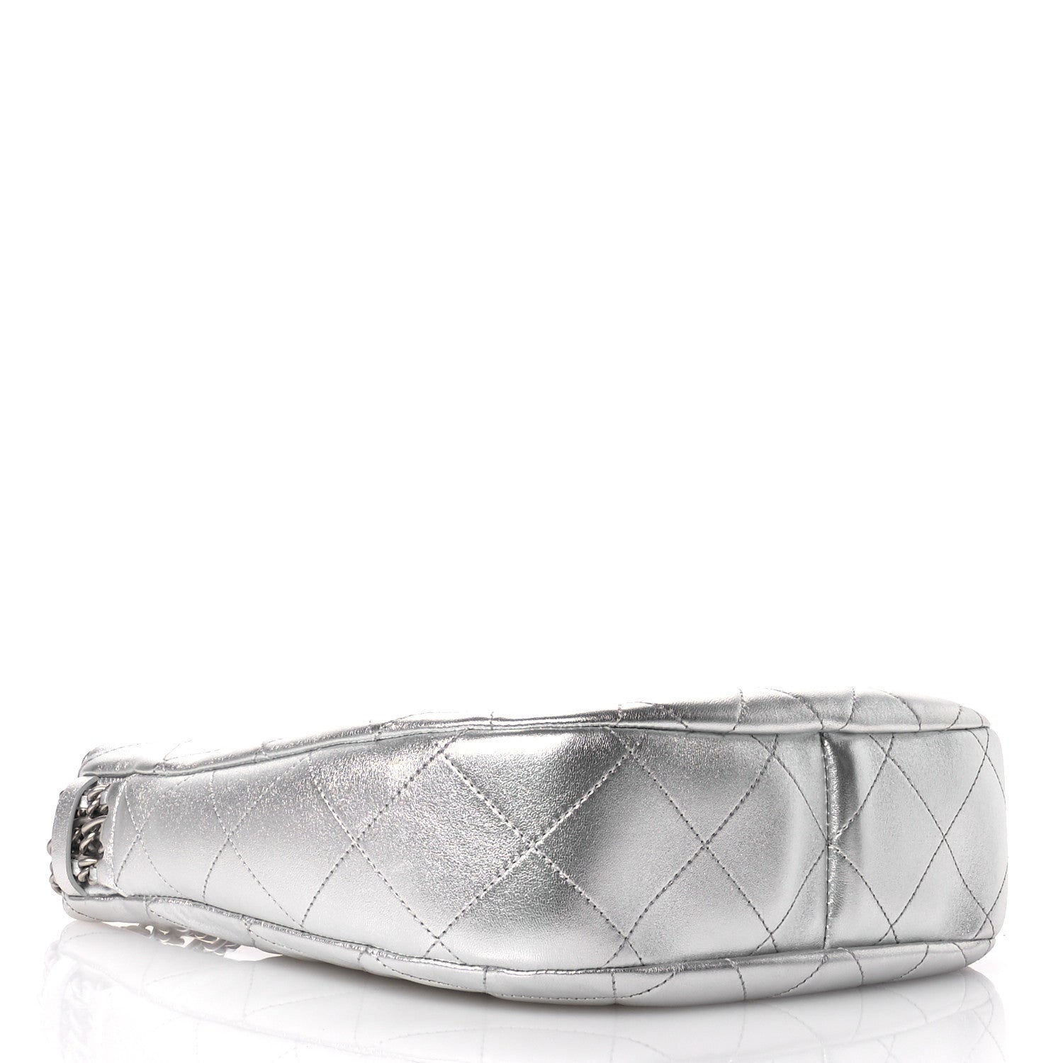 Chanel Metallic Lambskin Chain Rows Quilted Chain Hobo Silver 4 of 11