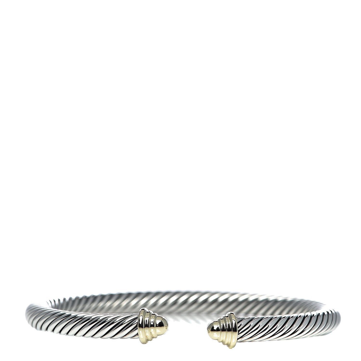 David Yurman Sterling Silver 14K Yellow Gold 5mm Cable Classics Bracelet 1 of 4