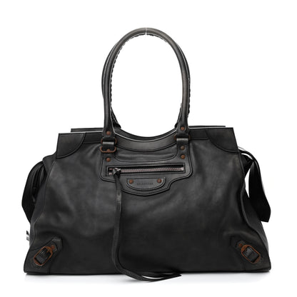 Balenciaga Used Calfskin Rust Hardware Large Top Handle Bag Black 1 of 14