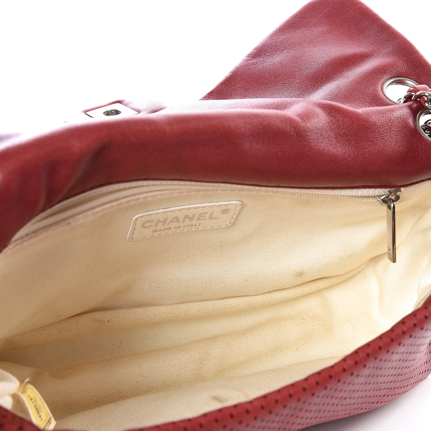 Chanel Lambskin Perforated Medium Baseball Spirit Flap Red 4 of 12