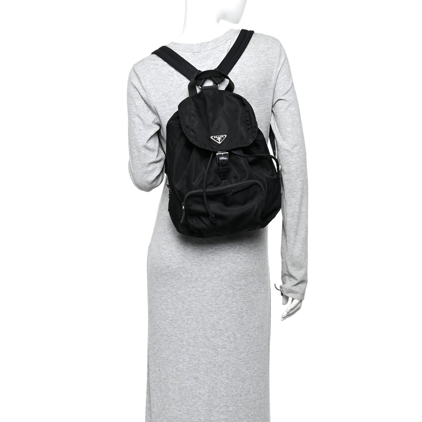 Tessuto Nylon Vela Cinch Backpack Black
