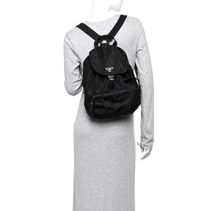 Prada Tessuto Nylon Vela Cinch Backpack Black 2 of 9