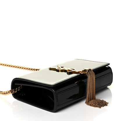 Saint Laurent Patent Small Classic Monogram Kate Tassel Satchel Black 3 of 7