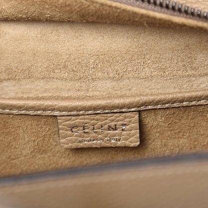 Celine Drummed Calfskin Nano Luggage Dune 6 of 7