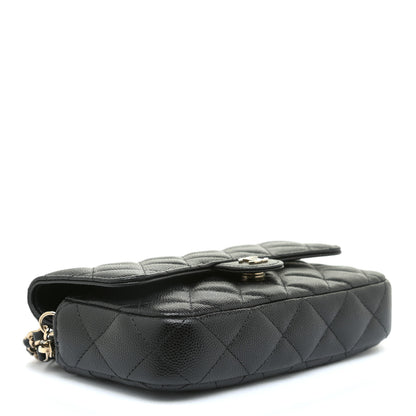 Chanel Caviar Quilted Flap Phone Holder With Chain Black 3 of 13