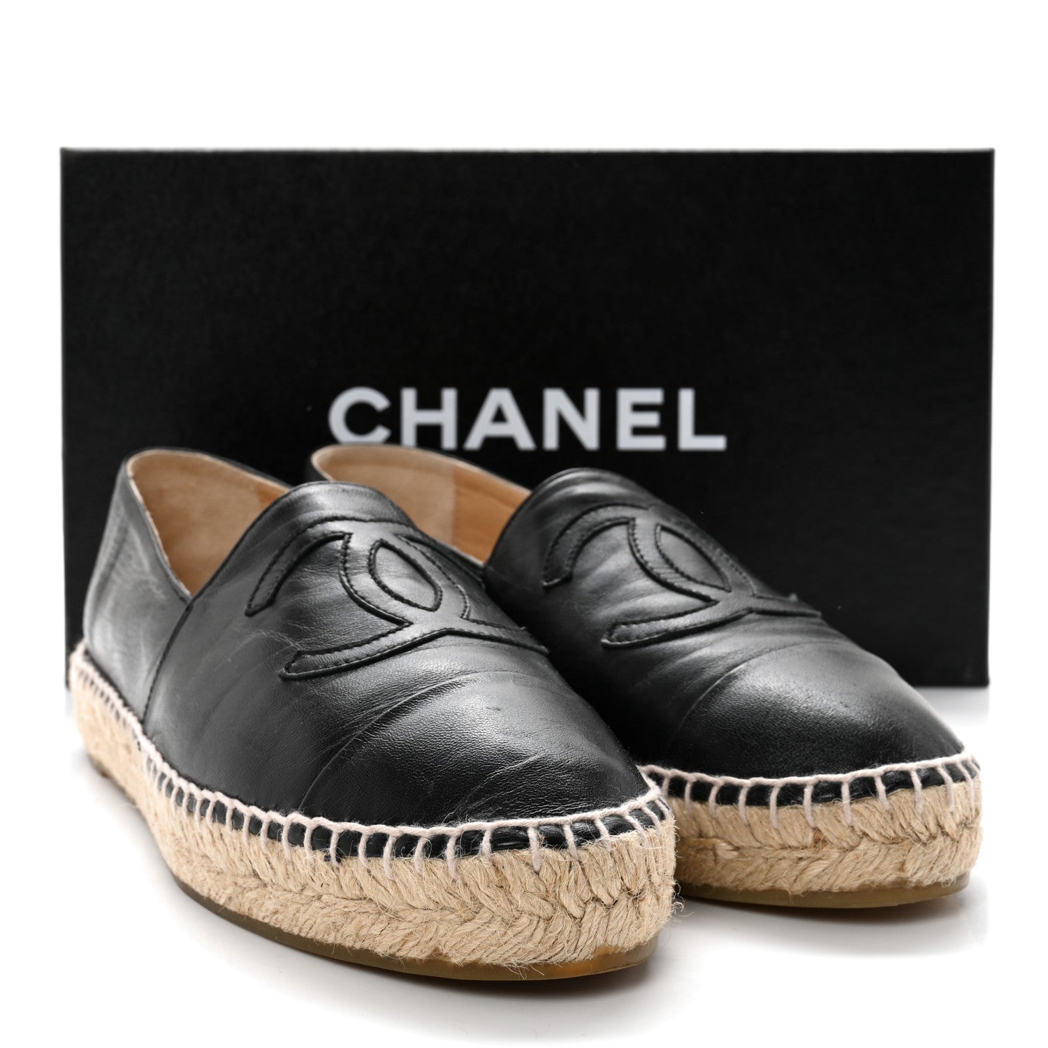 Chanel Lambskin CC Espadrilles 38 Black 14 of 14