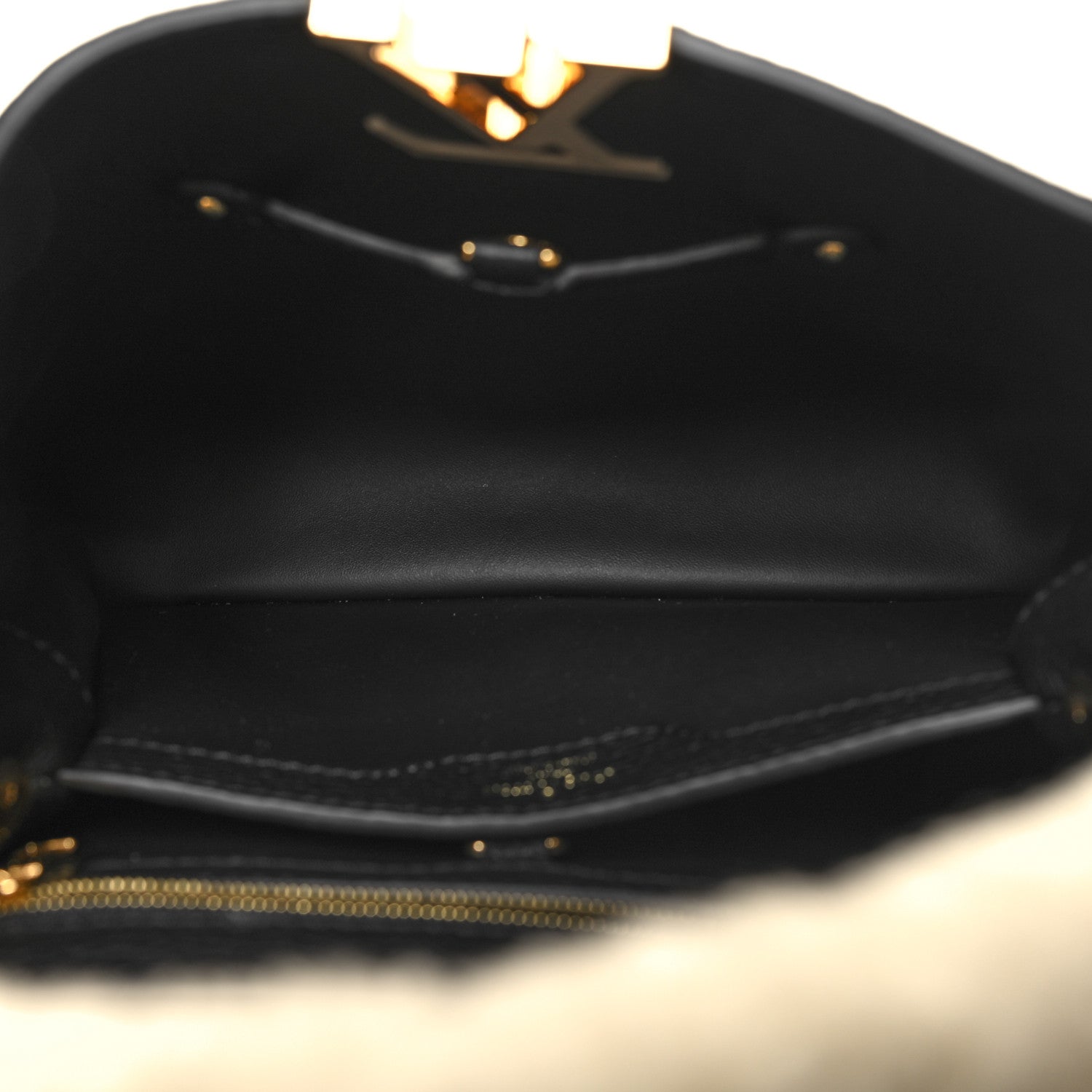 Louis Vuitton Taurillon Shearling Enamel Blossoms Capucines BB Black 5 of 10