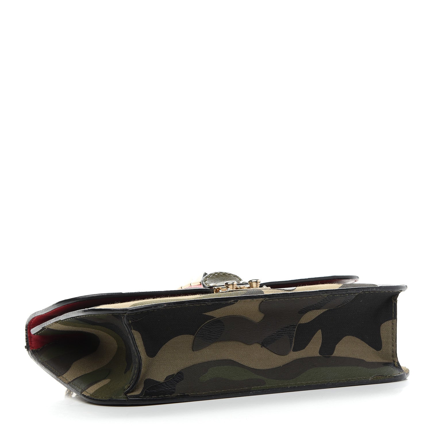 Valentino Garavani Nappa Canvas Camouflage Medium Glam Lock Rockstud Flap Verde 4 of 10