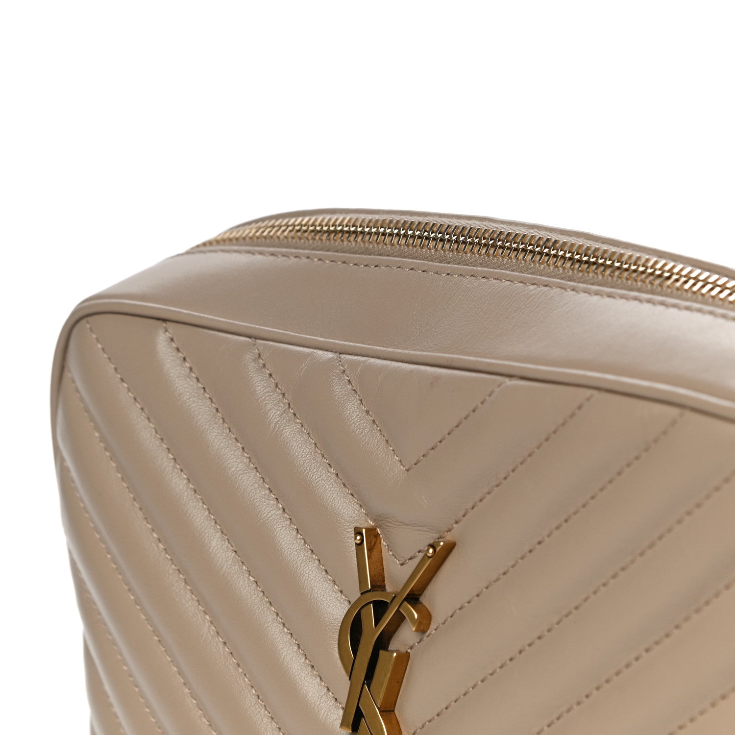 Saint Laurent Calfskin Matelasse Monogram Lou Camera Bag Dark Beige 12 of 12