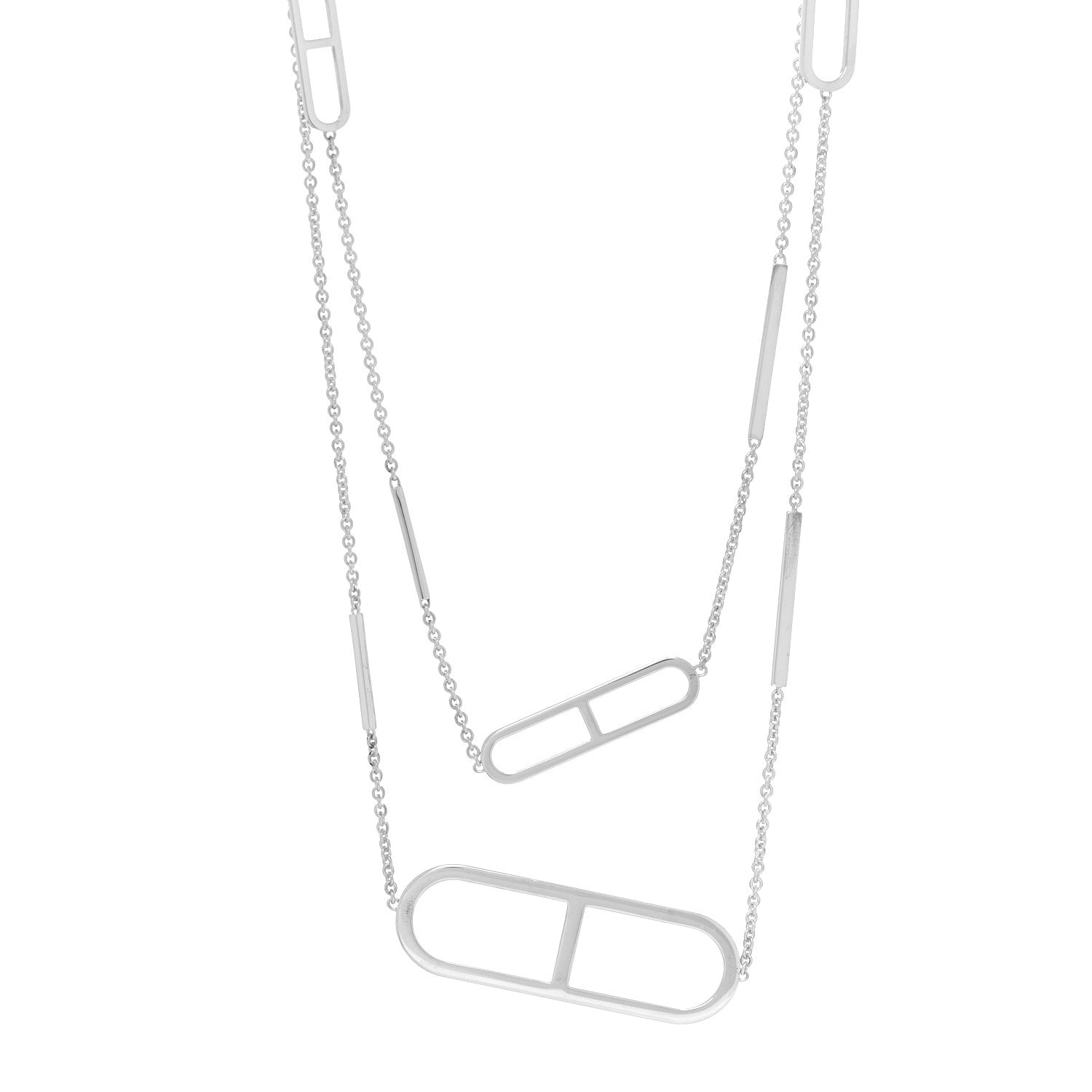 Hermes Sterling Silver Ever Chaine d'Ancre Long Necklace 120 1 of 4
