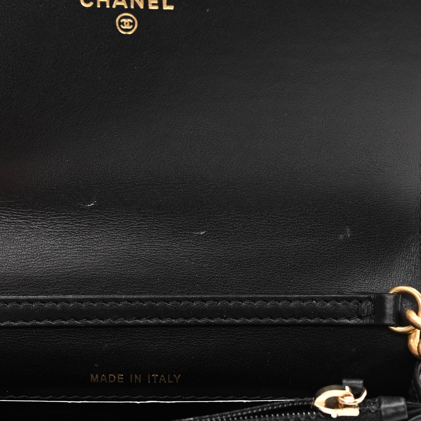 Caviar Quilted Boy Clutch With Chain Black