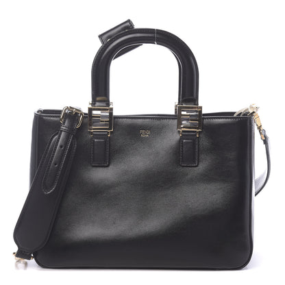 Fendi Vitello Glacier Small FF Tote Black 1 of 10