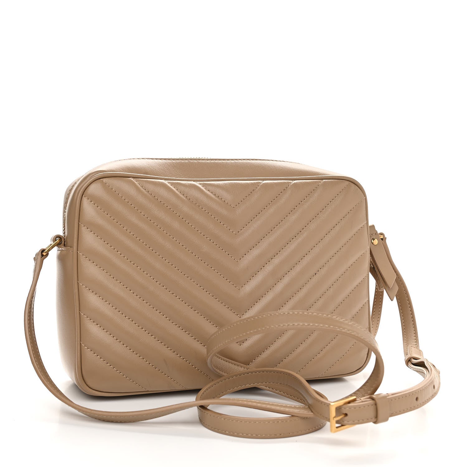 Saint Laurent Calfskin Matelasse Monogram Lou Camera Bag Dark Latte 3 of 10
