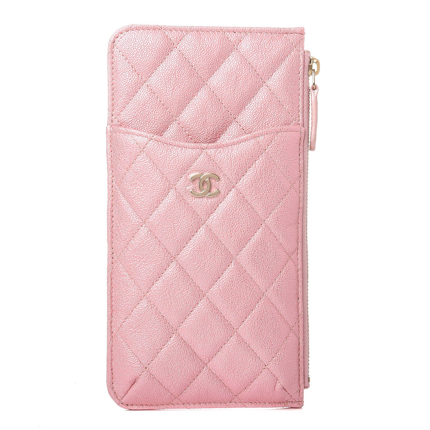 Chanel Iridescent Caviar Quilted Classic iPhone Pouch Rose Pink 1 of 8