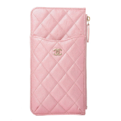 Chanel Iridescent Caviar Quilted Classic iPhone Pouch Rose Pink 1 of 8